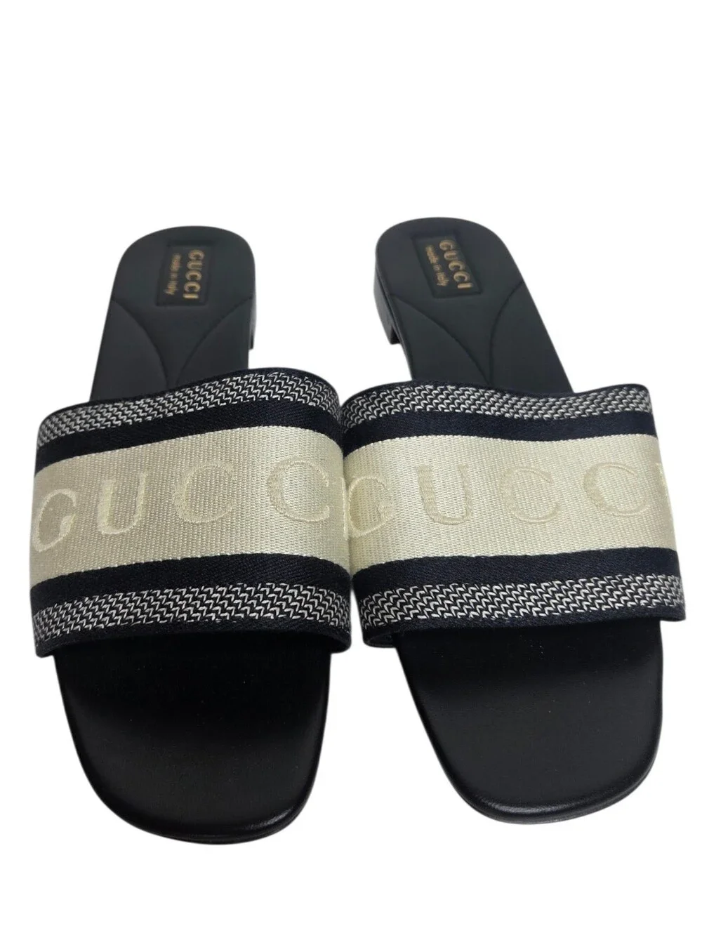 GUCCI Jane Embroidered Logo Slide Sandals